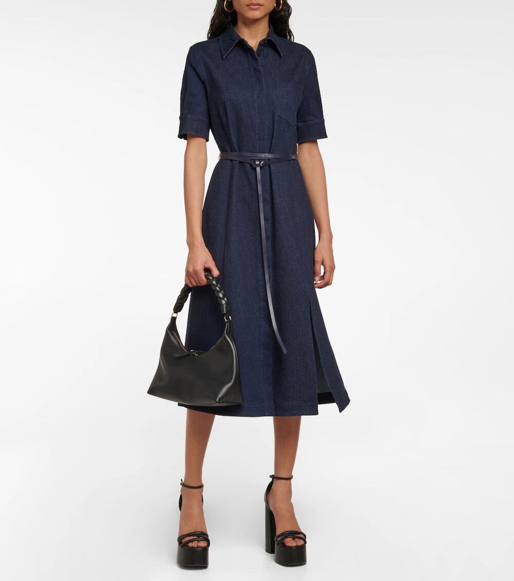 Altuzarra Kieran Denim Berry Blue midi dress Size 40 Medium